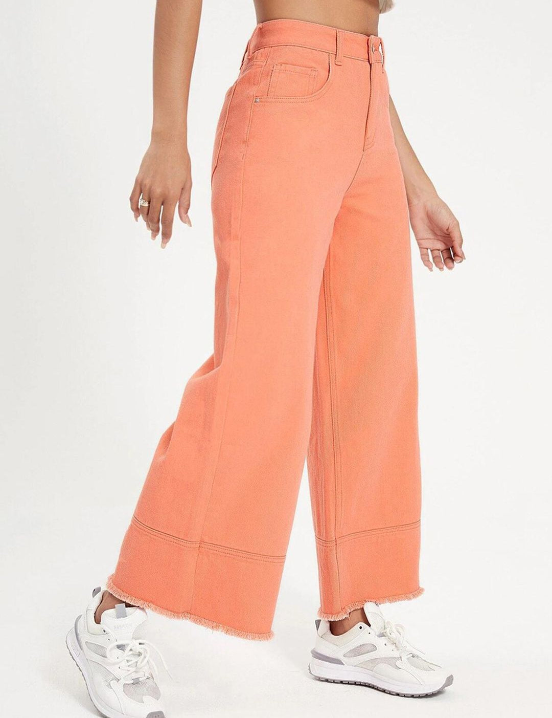 Kotty Women Orange Jean Flared High-Rise Stretchable Jeans