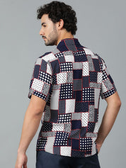 Kotty Men Cuban Collar Ethnic Motifs Printed Casual Shirt