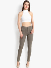 Kotty Women Taupe Skinny Fit High-Rise Clean Look Jeans