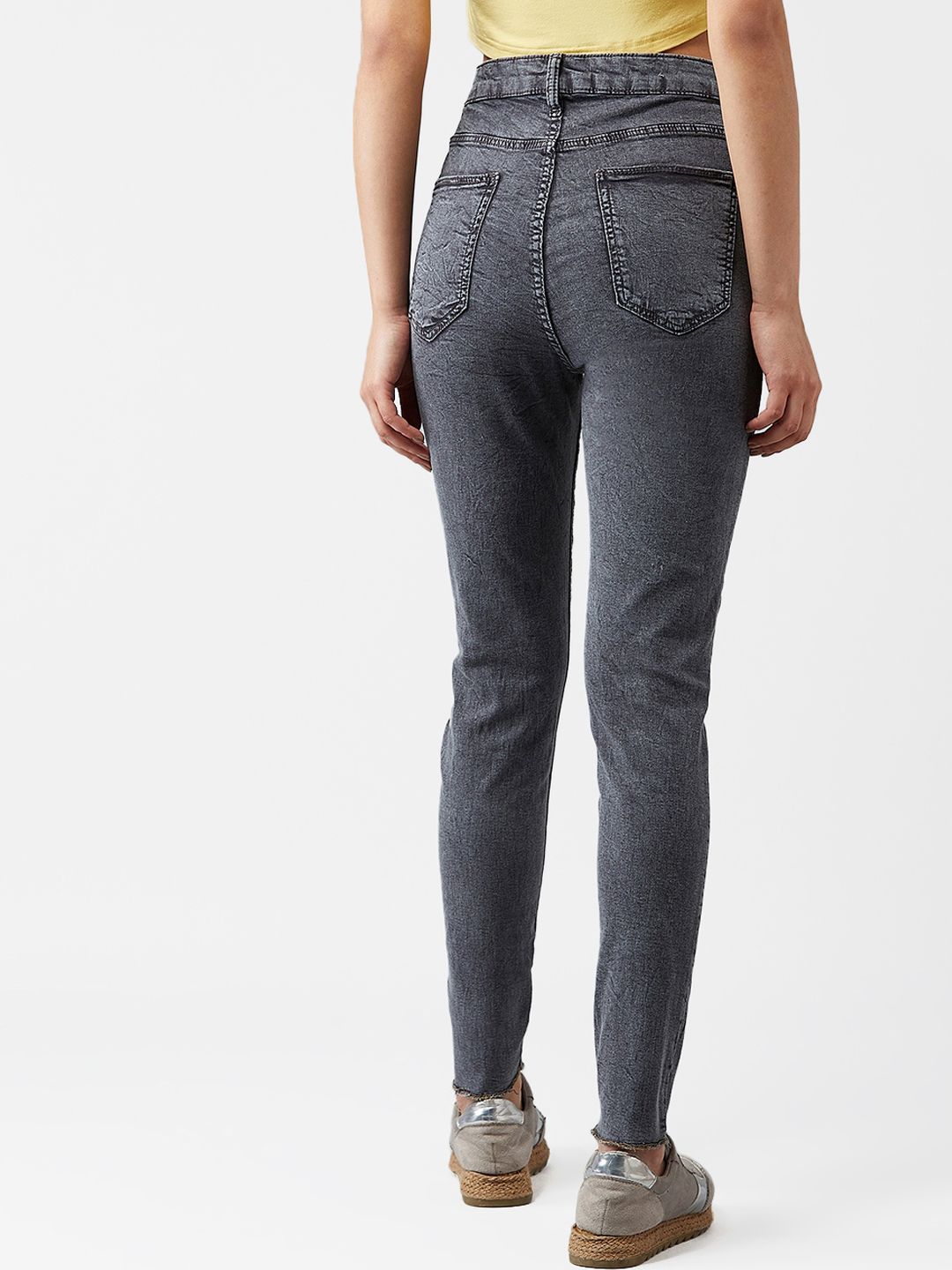 Kotty Women Grey Skinny Fit High-Rise Mildly Distressed Jeans