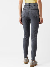 Kotty Women Grey Skinny Fit High-Rise Mildly Distressed Jeans
