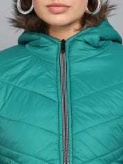 Kotty Women Green Outdoor Puffer Jacket