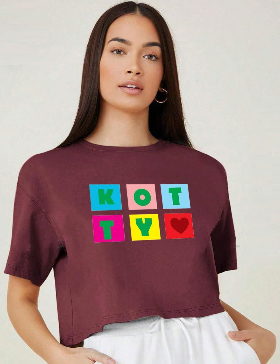 Kotty Women Printed Crop T-shirt