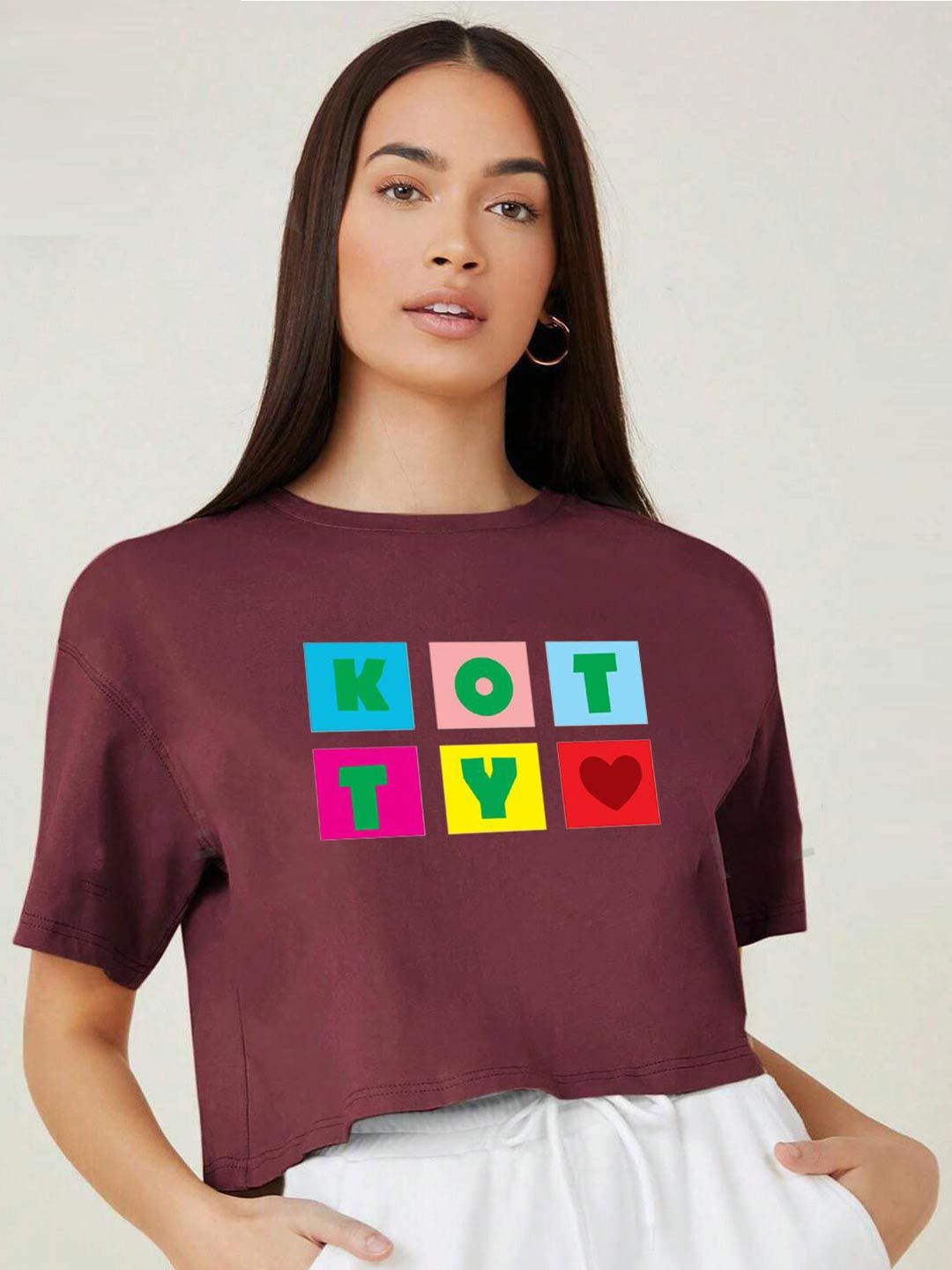 Kotty Women Printed Crop T-shirt
