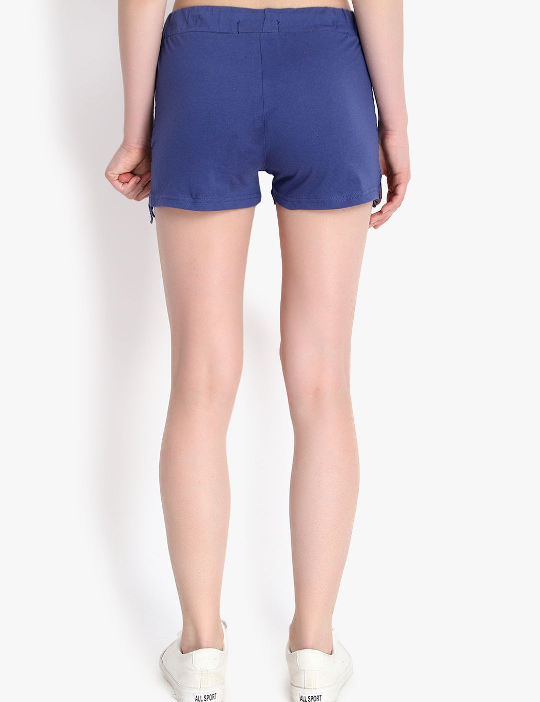 Kotty Women Blue Self Design Regular Fit Hot Pants