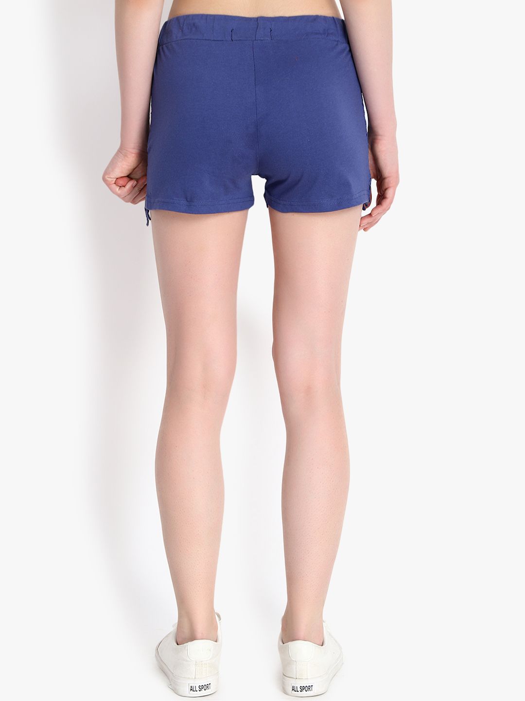 Kotty Women Blue Self Design Regular Fit Hot Pants