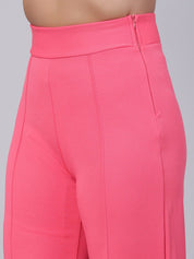 Kotty Women Relaxed Straight Fit High-Rise Easy Wash Trousers