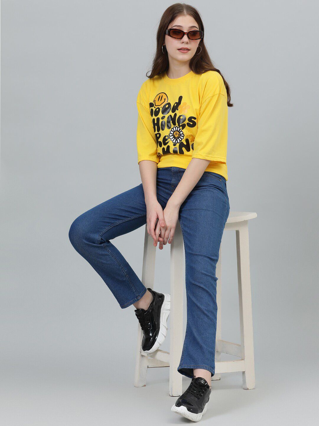 Kotty Typography Printed Oversized T-shirt