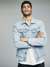 Kotty Denim Open Front Jacket With Embroidered