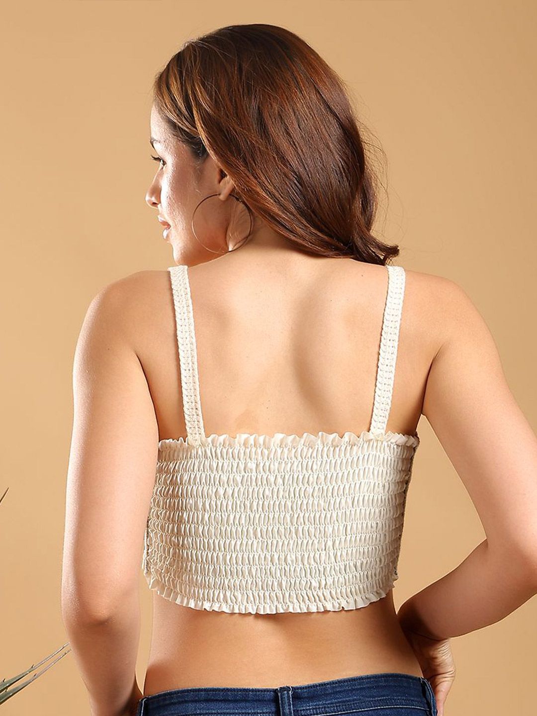 Kotty Women Multicolor Embellished Cotton Crop Top