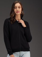 Kotty Women Black Hooded Sweatshirt