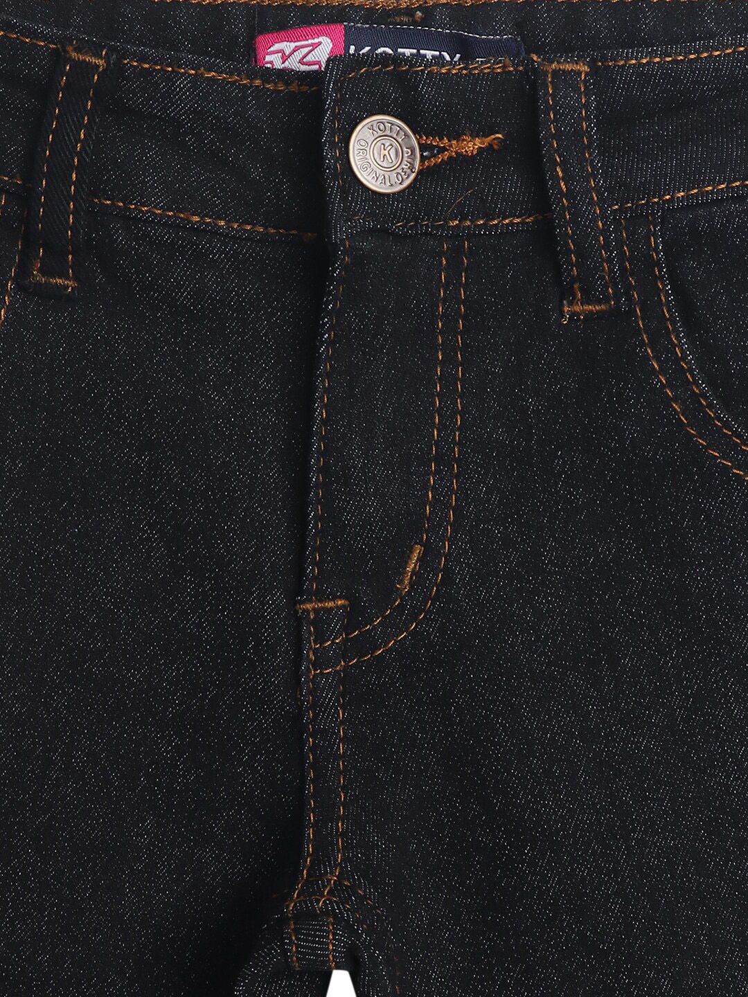 Kotty Girls Black Jean Frayed Hem Jeans