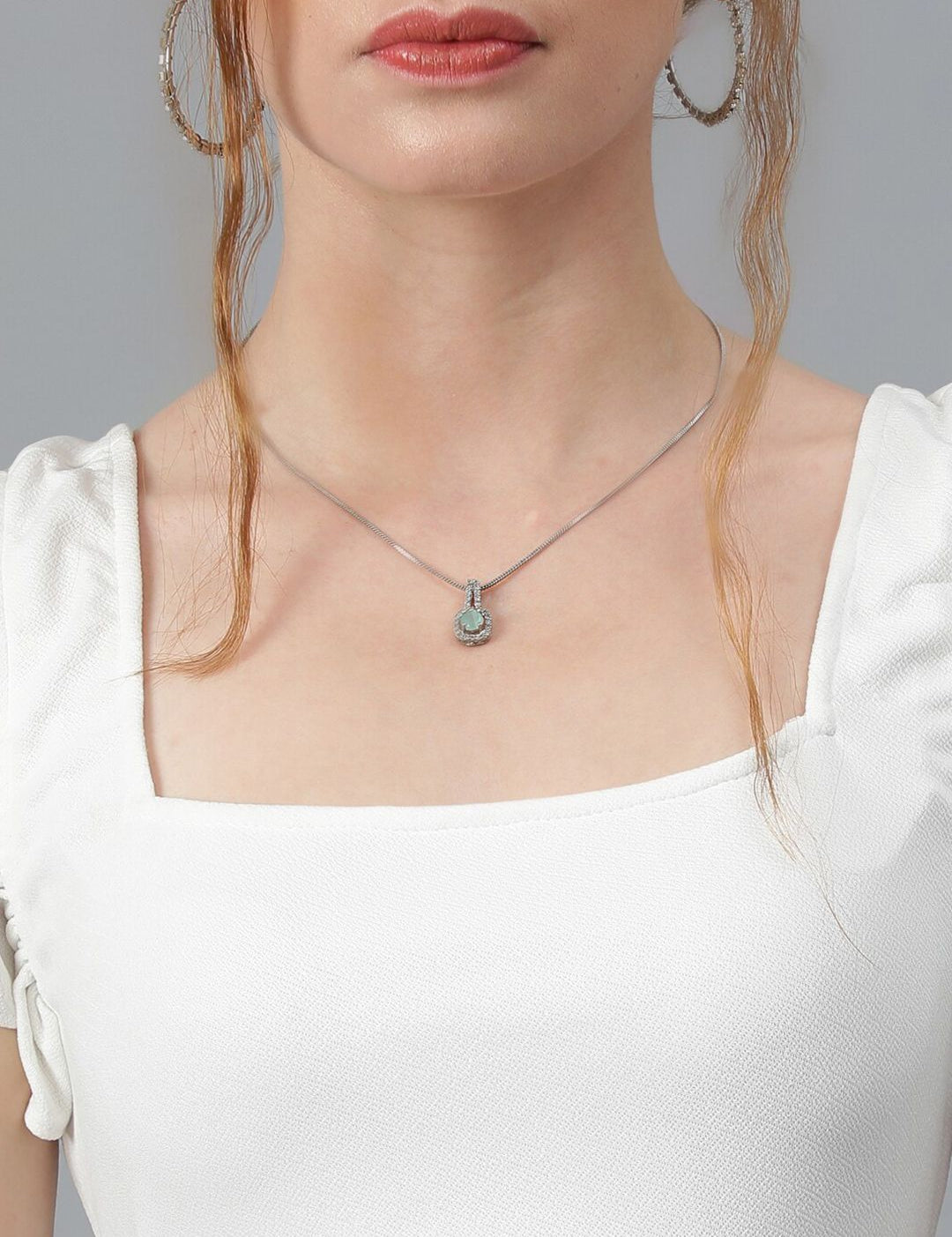 Kotty White Square Neck Flutter Sleeves A-Line Top