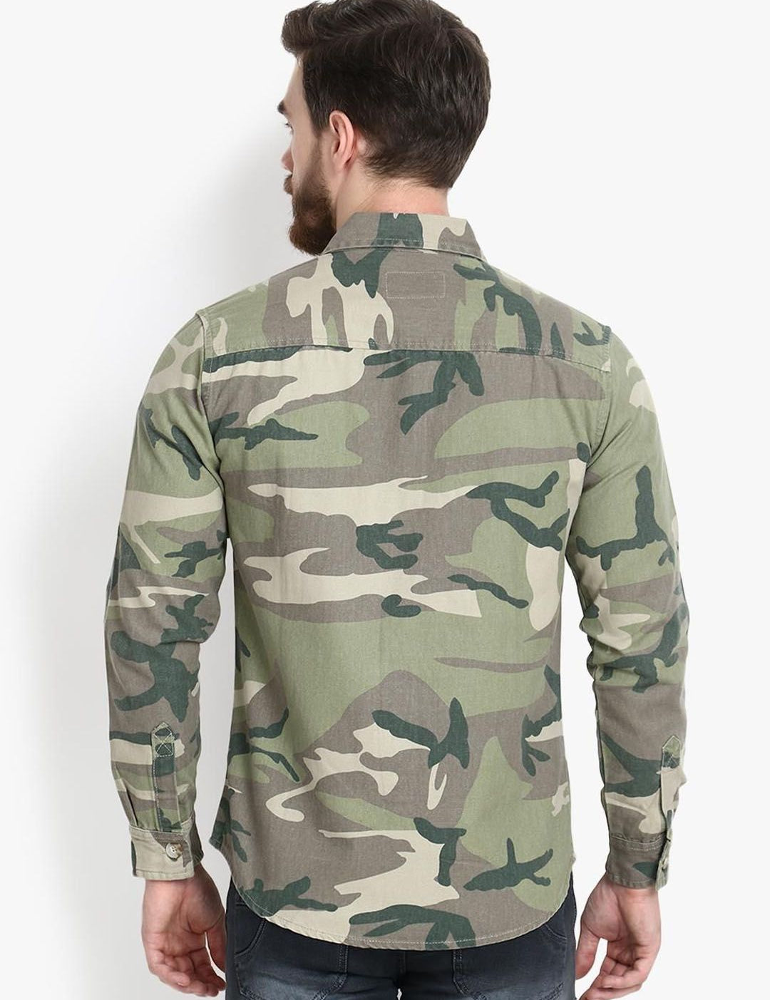 Kotty Men Camouflage Crop Outdoor Denim Jacket
