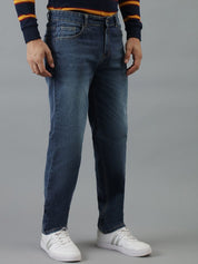 Kotty Men Blue Jean Slim Fit Clean Look Low-Rise Light Fade Stretchable Jeans