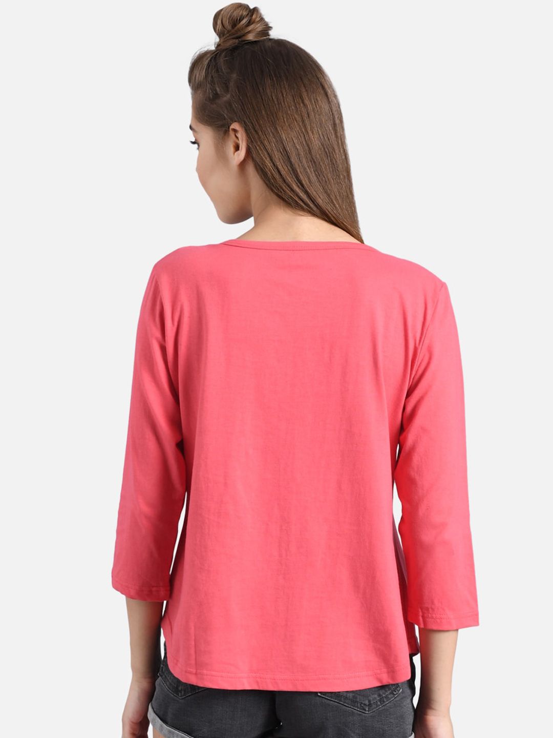 Kotty Women Multicoloured Pack Of 2 Colourblocked Round Neck T-shirt