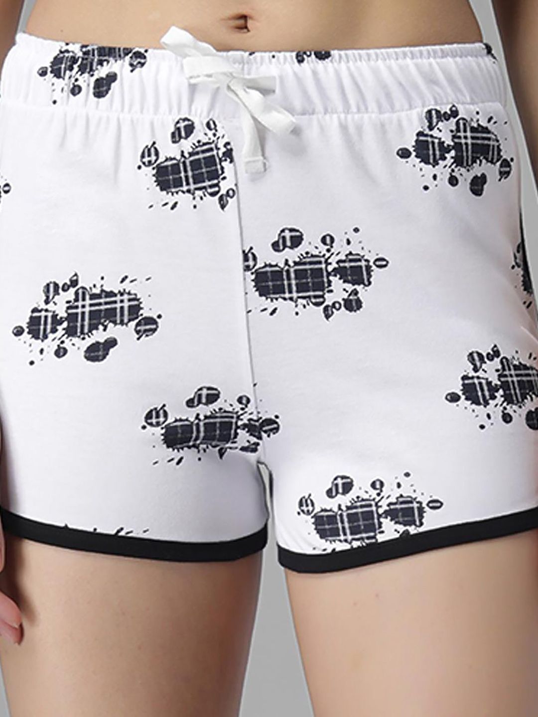 Kotty Women Abstract Printed Regular Fit Hot Pants Low-Rise Shorts