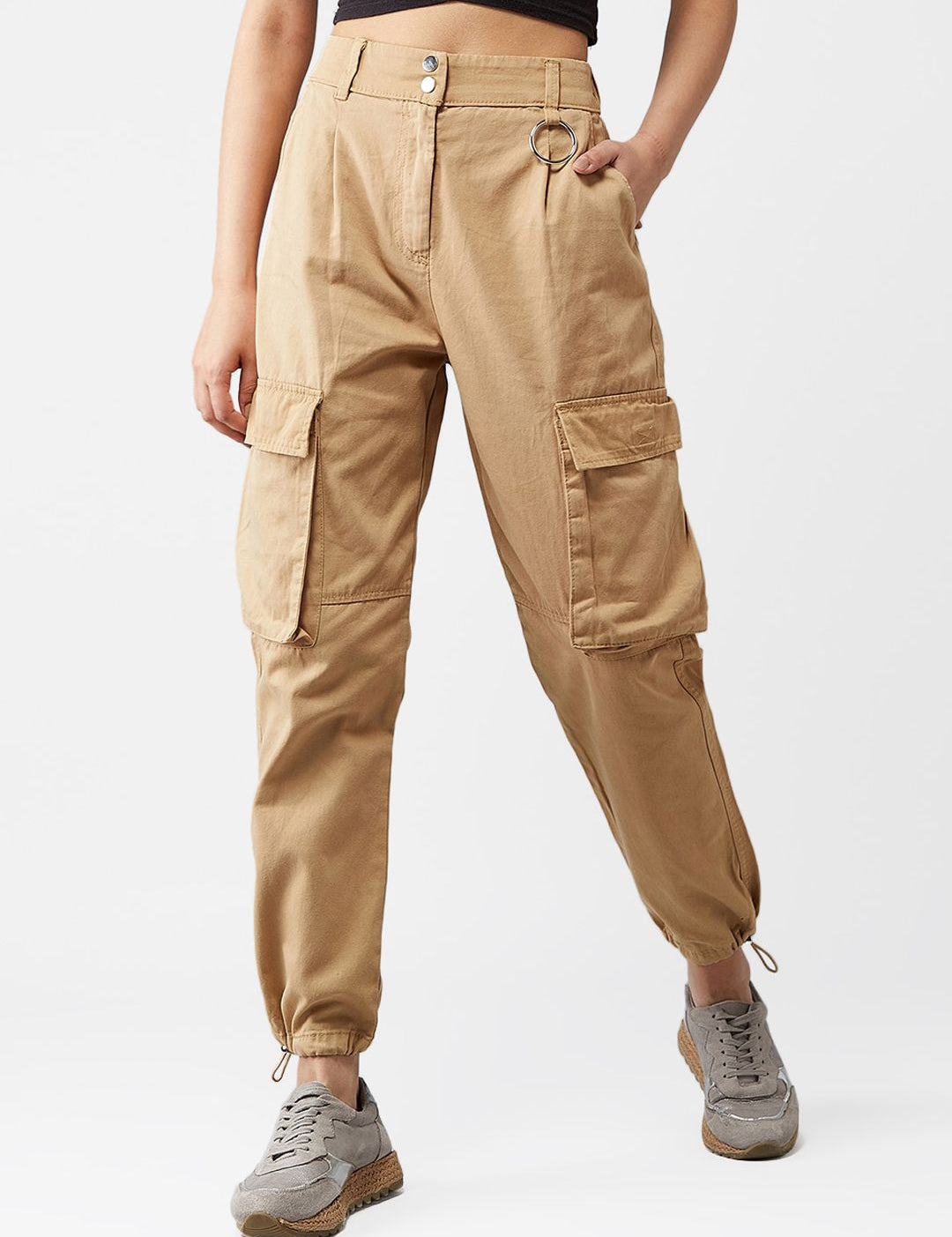 Kotty Women Beige Skinny Fit High-Rise Clean Look Jeans