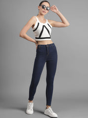 Kotty Women Navy Blue Slim Fit High-Rise Clean Look Jeans