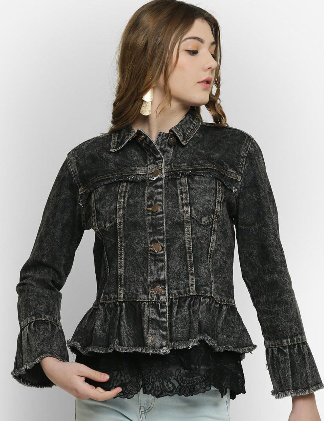 Kotty Women Black Denim Jacket