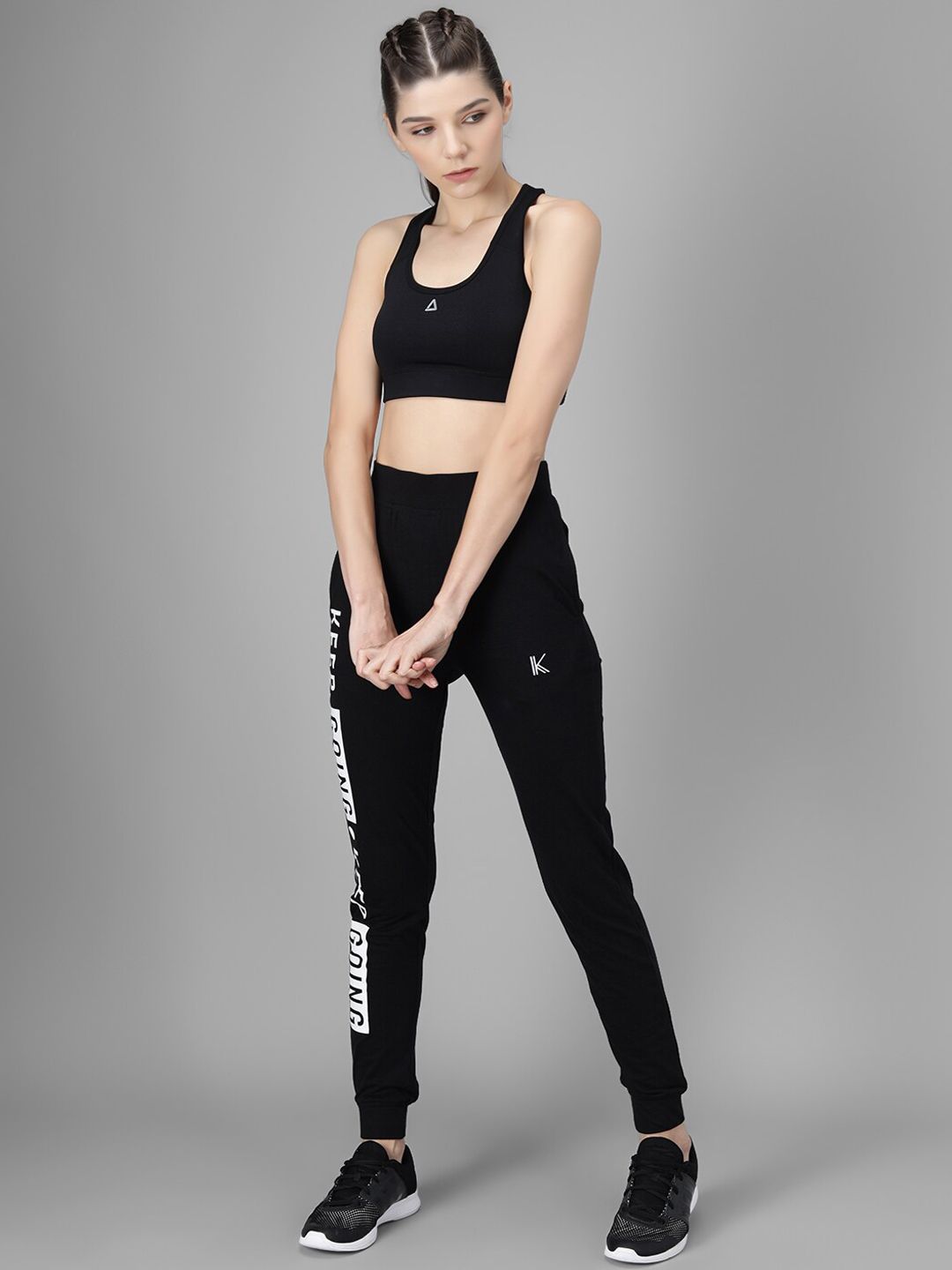 Kotty Women Black & White Printed Joggers
