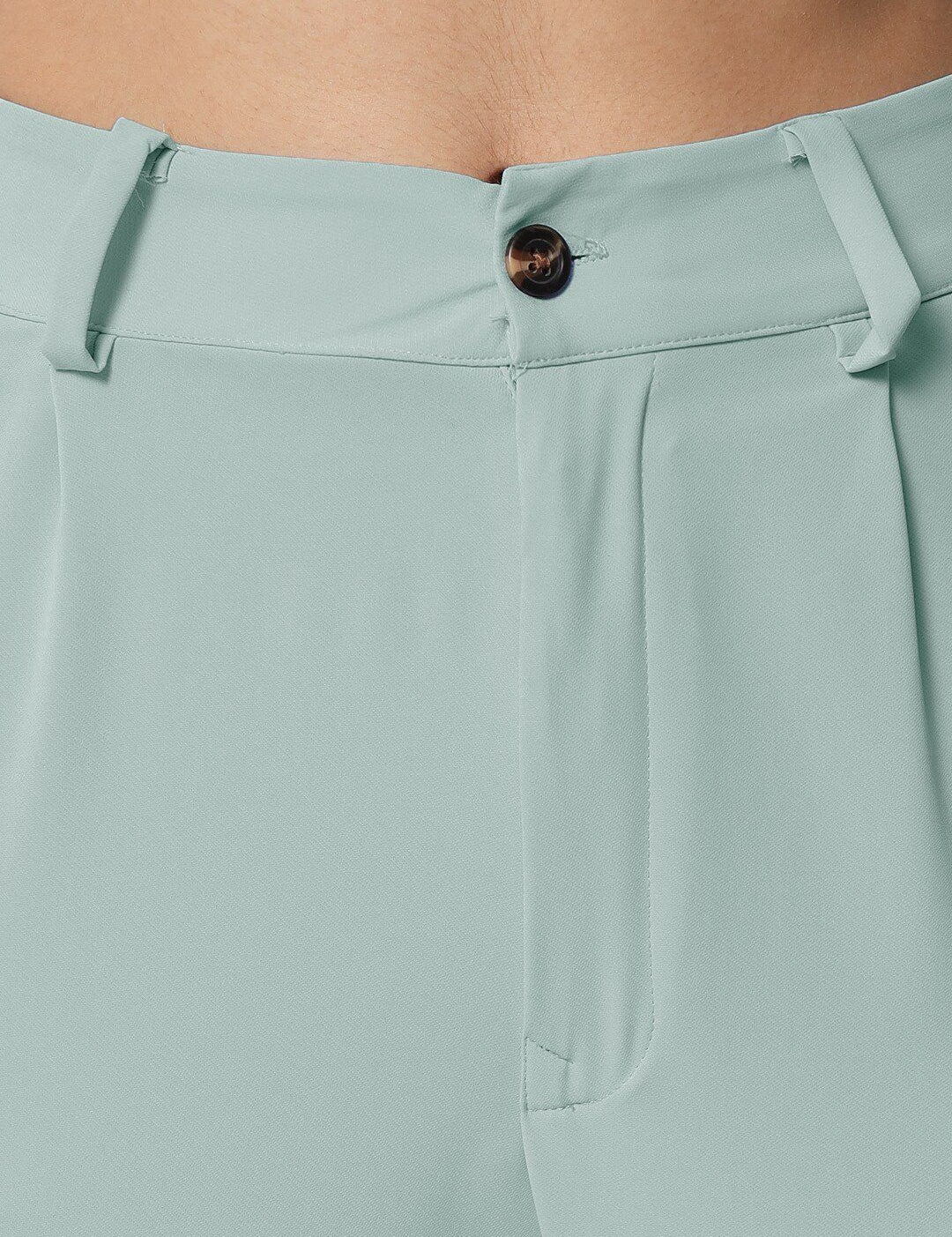 KOTTY BIZwear Women Green Relaxed Straight Leg Straight Fit High-Rise Trousers