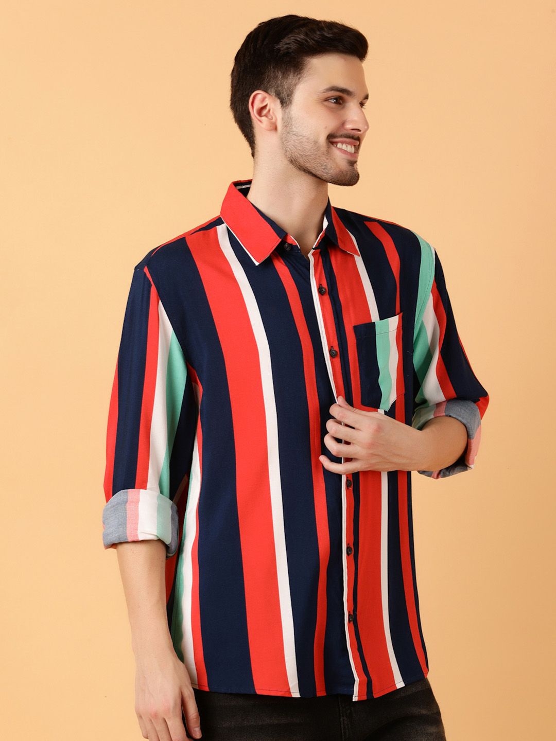 Kotty Men Relaxed Spread Collar Graphic Printed Casual Shirt