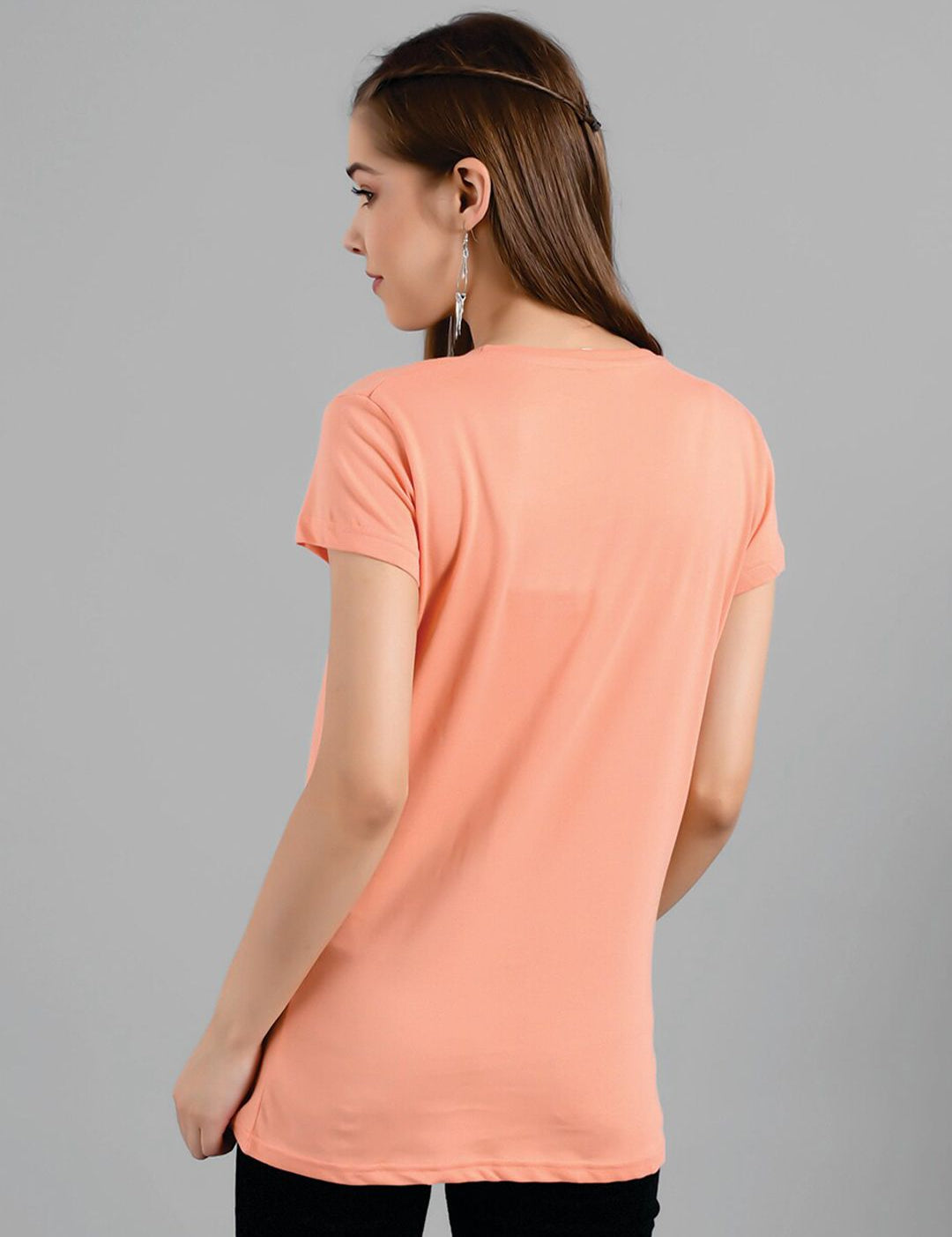 Kotty Typography Printed Scoop Neck Longline T-shirt