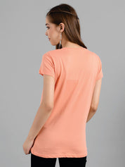 Kotty Typography Printed Scoop Neck Longline T-shirt