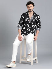 Kotty Men Spread Collar Dyed Casual Shirt