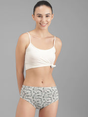 Kotty Women White & Grey Printed Hipster Briefs KTTWOMENSPANTY375