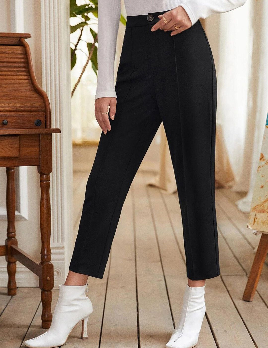 KOTTY BIZwear Women Relaxed High-Rise Easy Wash Pleated Trousers