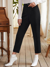 KOTTY BIZwear Women Relaxed High-Rise Easy Wash Pleated Trousers