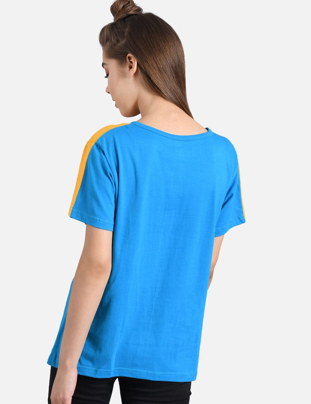 Kotty Women Multicoloured Colourblocked Round Neck T-shirt