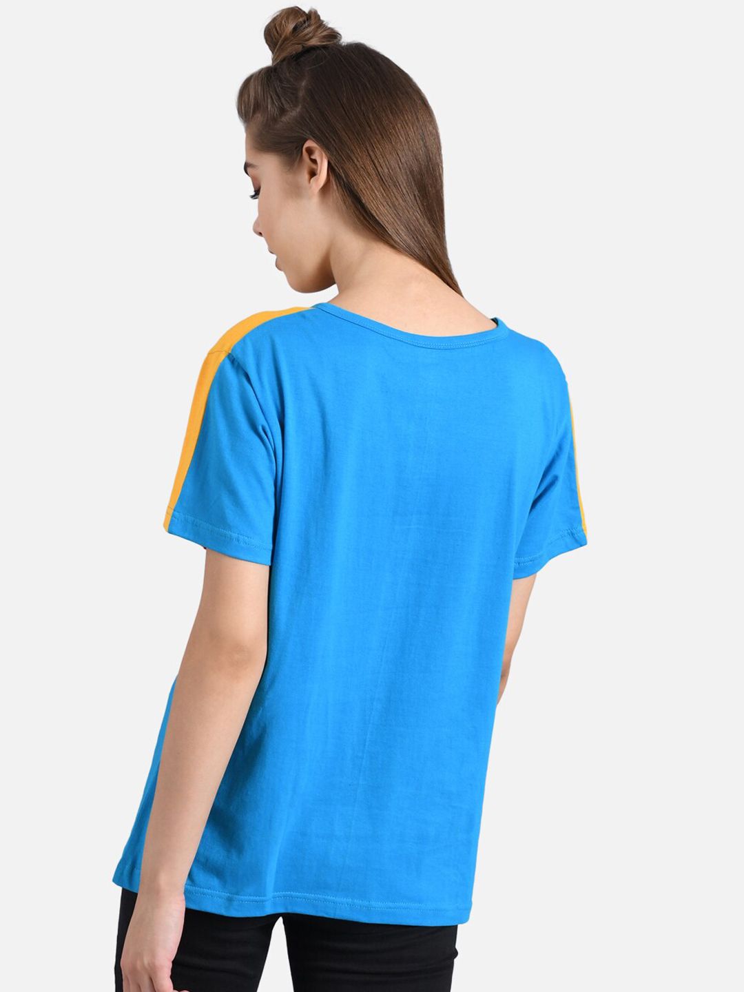 Kotty Women Multicoloured Colourblocked Round Neck T-shirt