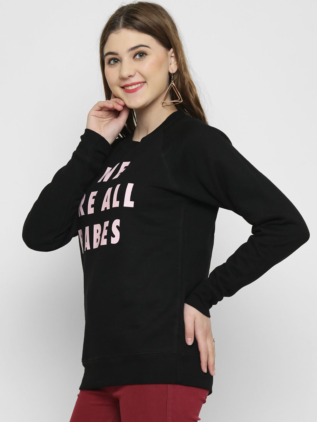 Kotty Women Black Printed Sweatshirt