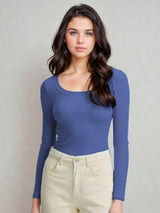Kotty Women Solid Long Sleeves Fitted Top