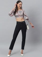 Kotty Women Black Slim Fit High-Rise Stretchable Jeans