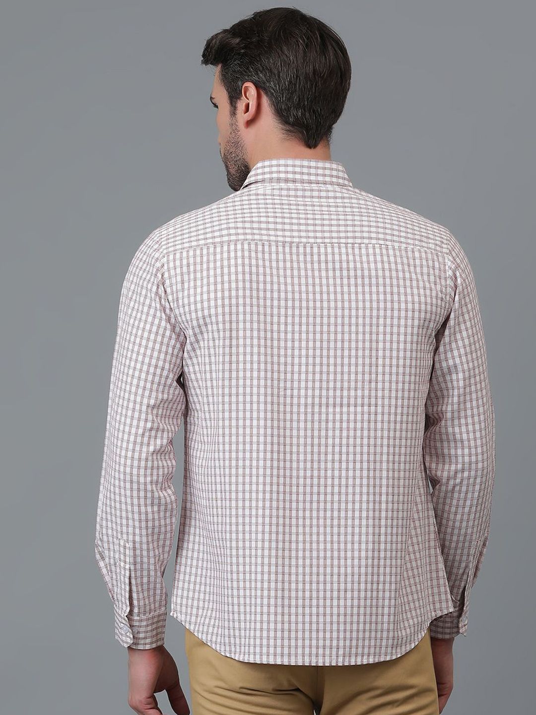 Kotty White & Red New Checked Spread Collar Casual Shirt