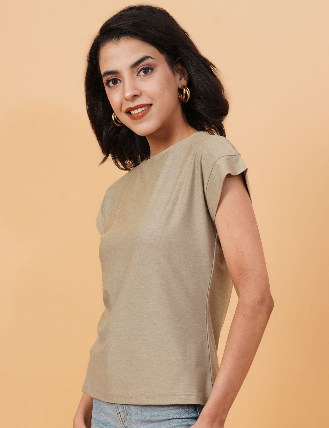 Kotty Women Solid Round Neck T-shirt