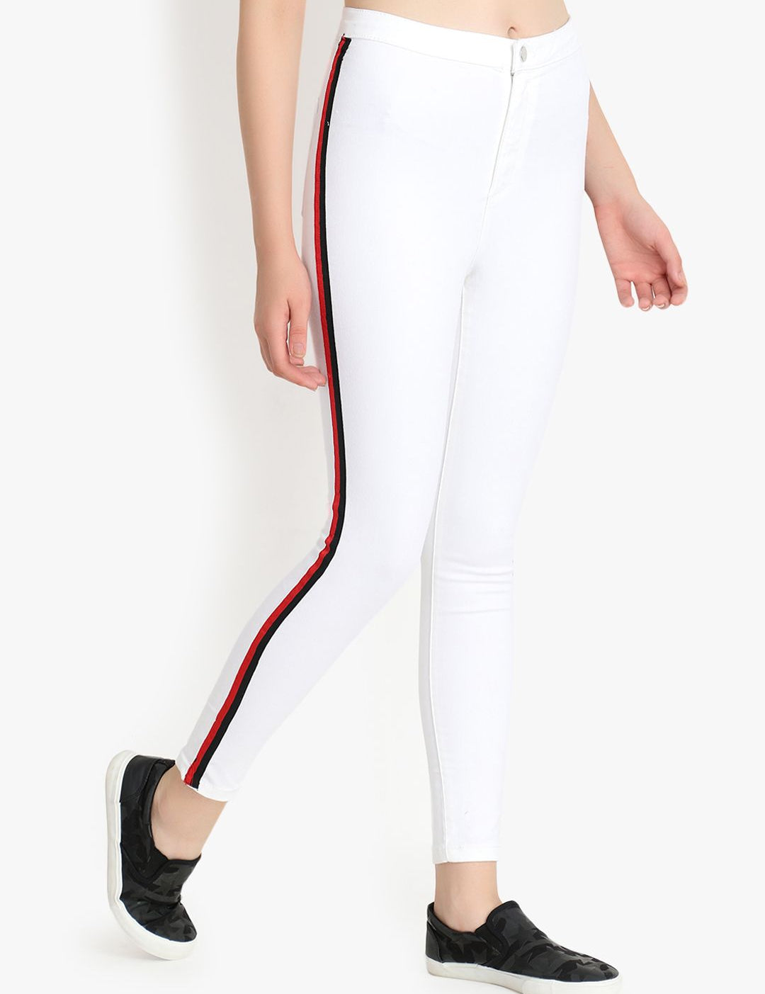 Kotty Women White Skinny Fit High-Rise Clean Look Jeans