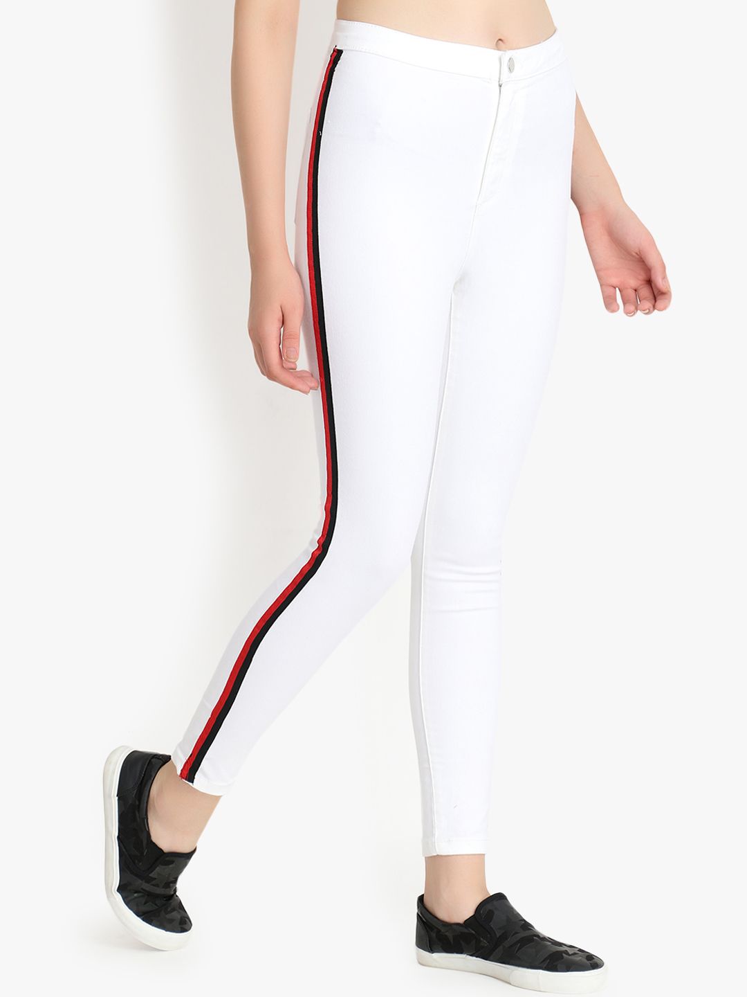 Kotty Women White Skinny Fit High-Rise Clean Look Jeans
