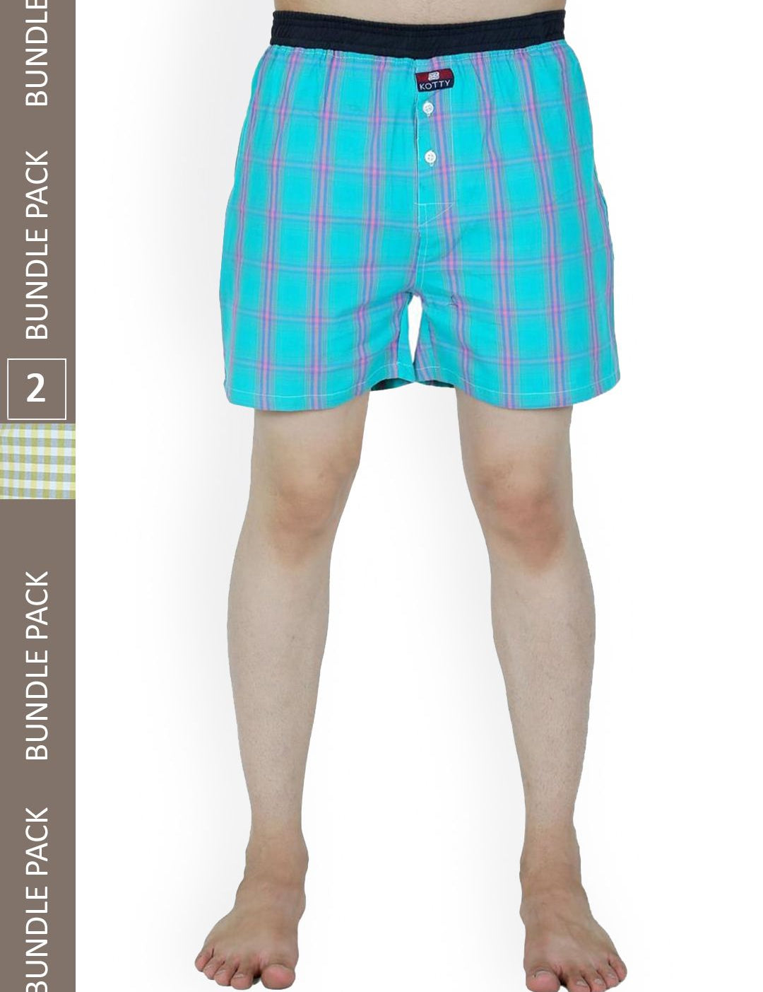 Kotty Men Pack of 2 Checked Low Rise Boxers KTT2PCMENSBOXERSET22