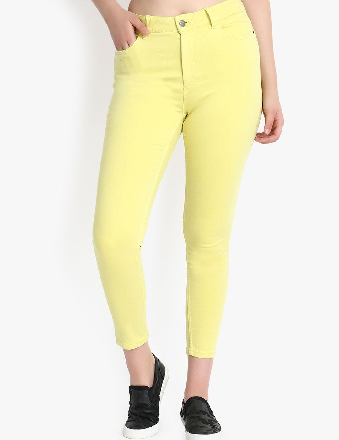 Kotty Women Yellow Skinny Fit High-Rise Clean Look Stretchable Jeans