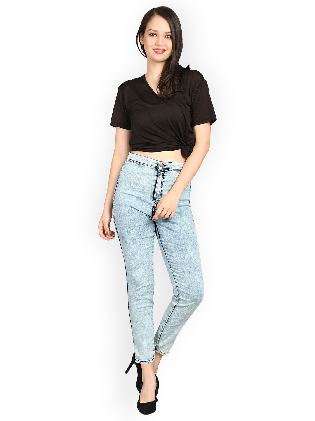 Kotty Women Blue Skinny Fit High-Rise Clean Look Jeans