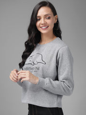 Kotty Women Grey Printed Sweatshirt