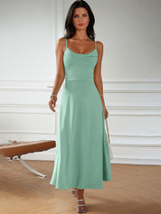 Kotty Solid Cowl Neck Maxi Dress