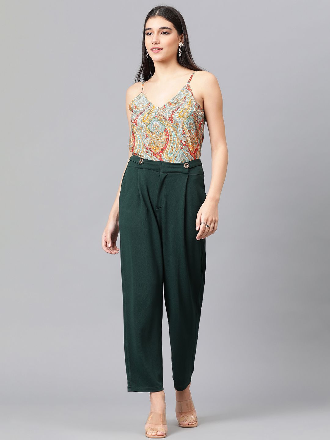 Kotty Ethnic Motifs Printed Sleeveless Crepe Top