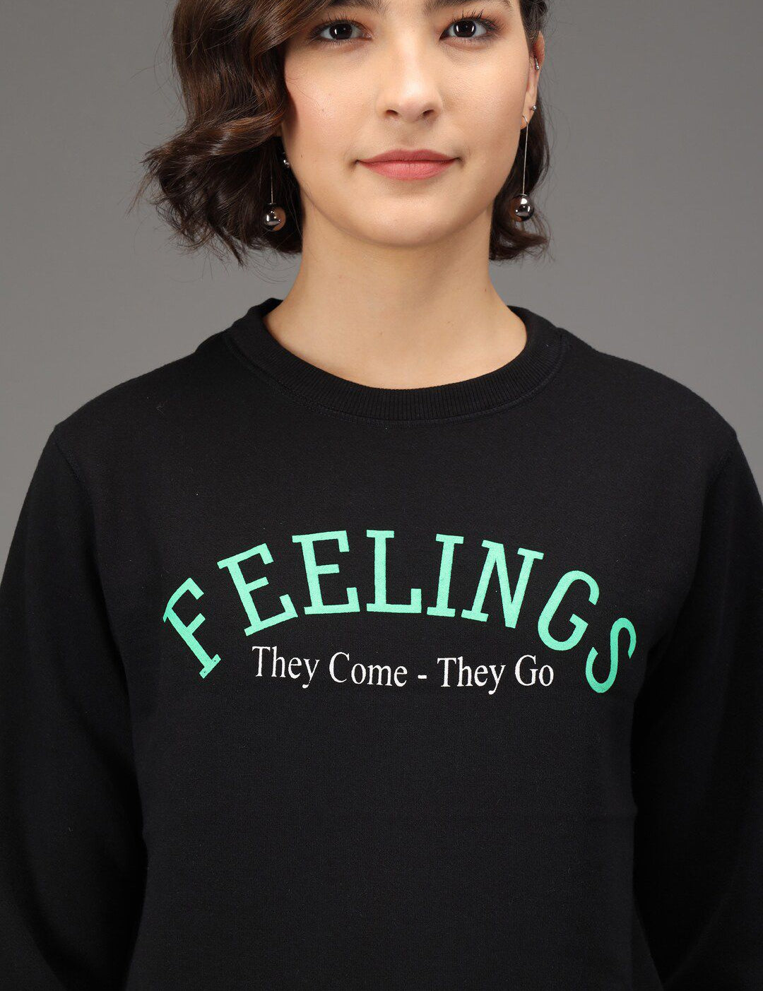 Kotty Women Black Printed Sweatshirt