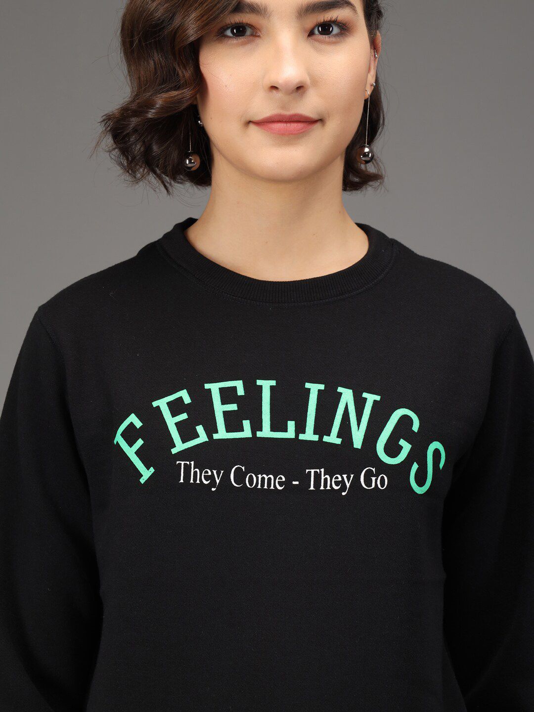 Kotty Women Black Printed Sweatshirt